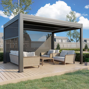 Hoàn toàn tự động sân thượng mái có thể thu vào trượt gấp cơ giới louvered nhôm chống thấm nước gazebo ngoài trời tán pergola - Product Image 2