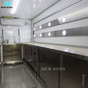 NUEVO BORN Custom Bakery <span class=keywords><strong>Boba</strong></span> Tea Trailer Outdoor Mobile Kitchen Vending Food Trailer Hot Dog Concesión Fiberglass Food Truck - Product Image 4
