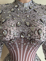 NOVANCE Nouvelles Idées de Produits 2022 Blingbling Diamond Elegant White Long Sleeves Sexy Bodycon Dresses Vêtements pour la Mère de la Mariée