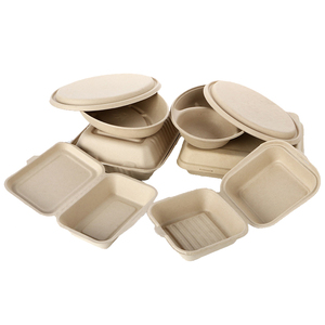 Dùng một lần phân hủy sinh học bã mía hộp đựng thức ăn trong màu sắc tự nhiên takeout Hộp Ăn Trưa - Product Image 4