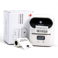 Mini impresora de etiquetas térmicas portátil Phomemo M110, máquina para hacer etiquetas adhesivas autoadhesivas para etiquetas de ropa de oficina