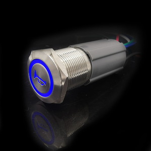 زر ضغط بوق بحري مقاوم للماء 19 مم من الفولاذ المقاوم للصدأ مع إضاءة LED زرقاء 12 فولت - Product Image 2
