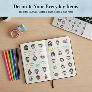 Pegatinas transparentes con personajes chibis de mitología china, pegatinas decorativas impermeables para álbumes de recortes - Product Image 3