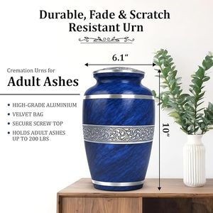 Nouvelle arrivée : Urne funéraire artisanale en aluminium avec finition élégante pour le stockage des cendres commémoratives et la décoration intérieure. - Product Image 2