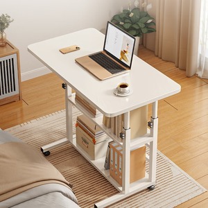 Adjustable Height Computer Desk 80x40cm Movable With Bookshelf Storage For Home Bedroom Dormitory Student Use - Product Image 4