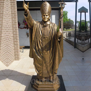 Statua del Papa Cattolico a Grandezza Naturale Personalizzabile, Scultura in Bronzo di San Giovanni Paolo II <span class=keywords><strong>per</strong></span> Decorazione di Chiese, Piazze e Cimiteri - Product Image 3