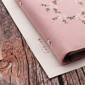 Flores bordadas populares A5/A6, cubierta <span class=keywords><strong>de</strong></span> tela, diario, planificador, cuaderno para imprimir, venta al por mayor - Product Image 3