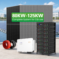 Système solaire hybride industriel tout-en-un avec garantie de 10 ans, banque d'alimentation commerciale, système de stockage d'énergie solaire 80 kW, 100 kW, 125 kW