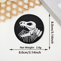 Patchs thermocollants ronds vintage punk squelette, broderies fantôme et Dernier Jour pour Halloween, appliques pour streetwear et décoration d'uniformes