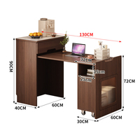 Bureau d'ordinateur portable pliable en bois avec étagère, idéal pour les enfants, bureau à domicile réglable avec rangement