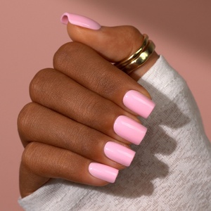 Faux ongles carrés courts BTArtbox, gel doux de haute qualité, couleur unie rose, ongles artificiels à presser de qualité supérieure, vente en gros - Product Image 1