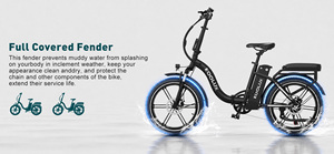 Vélo électrique de ville pliable KOOLUX X16 20 pouces, batterie lithium 48V 15.6AH, moteur arrière sans balais, pneus larges, 25 km/h, 7 vitesses, freins à disque - Product Image 5