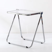 Chaise en acrylique transparente, simple, pliable, pour la maison, la salle à manger, tabouret tendance, chaise de magasin de vêtements pour célébrités d'Internet, salon