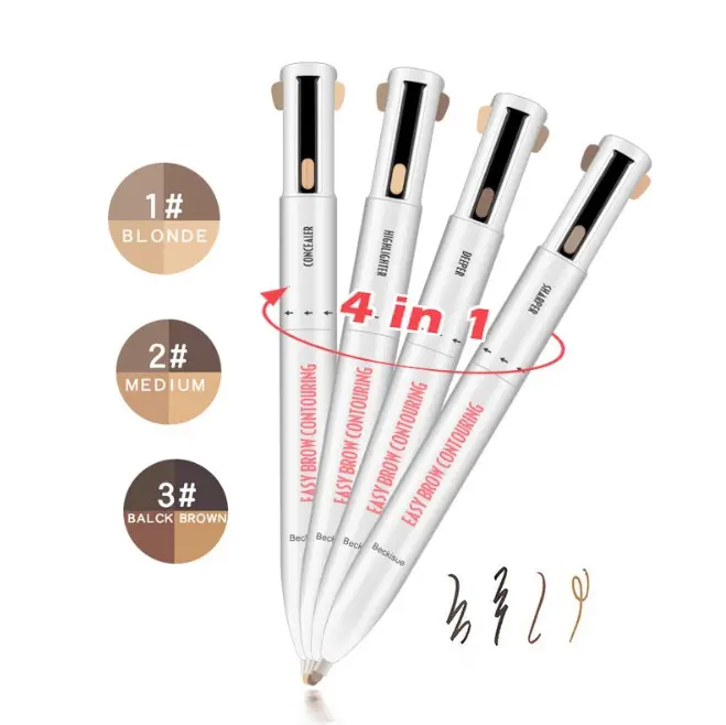 Bán Buôn 4 Trong 1 Hot-bán Waterproof Eyebrow Pencil Nhãn Hiệu Riêng Eye Brow Bút Chì