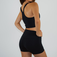 Nouveau confortable de haute qualité personnalisé entraînement exercice Gym 2 pièces Yoga ensembles soutien-gorge de sport taille haute Scrunch Shorts pour les femmes