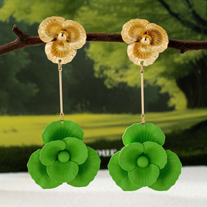 Cross-border hot sale niche design high-grade tassel flower earrings suitable for ladies banquet party wearing earrings - Product Image 3