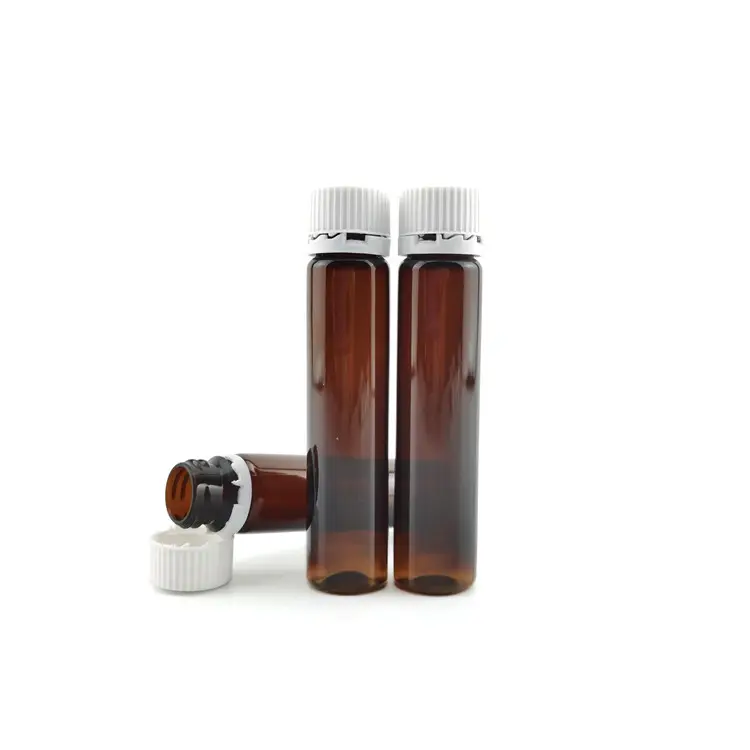 High Quality 30ml 60ml 100ml Liquid Pharmaceutical Pet Amber Oral Liquid Plastic Vial Bottle With Tamper Evident Lid