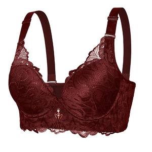 Soutien-gorge push-up en dentelle respirant sans couture pour femmes, bonnets C, D, E, avec bretelles ajustables - Product Image 5