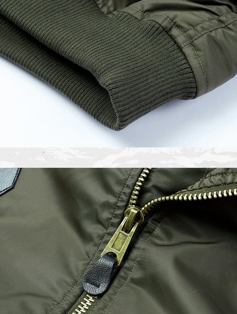 Chaqueta de bombardero OEM Diseño personalizado Verde Oliva MA 1 con bolsillo en el brazo Chaqueta de bombardero de nailon para hombre