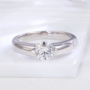 Anillos de moda de oro blanco macizo de 18K, 14K, 10K personalizados con diamantes cultivados en laboratorio DEF VVS, anillos de boda hechos a mano, juego para parejas, uso diario. - Product Image 2