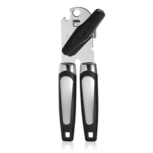 Ouvre-boîte multifonctionnel 3 en 1 en acier inoxydable robuste avec aiguiseur de couteau - Product Image 1