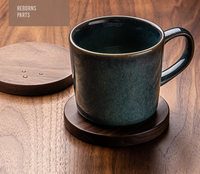 Sous-verre rond en bois de noyer écologique de luxe LEXDO WRC-6688 pour tasse à thé/café, diamètre 600 mm