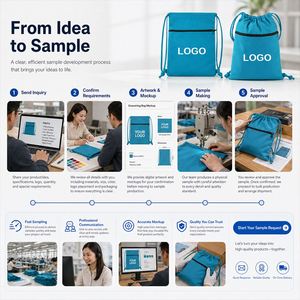 Premium <b>Heavy</b> <b>Duty</b> Canvas Drawstring <b>Backpack</b> with Zipper Pocket for School Sports Teams Custom Logo Gym Sack Pack Bulk - Product Image 5