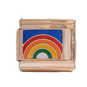 สร้อยข้อมือแฟชั่นสแตนเลสแบบโมดูลาร์ สามารถเปลี่ยนชิ้นส่วนได้ ชุดเครื่องประดับสำหรับทุกเพศ พร้อมจี้เคลือบสีสันสดใสสำหรับ DIY - Product Image 2