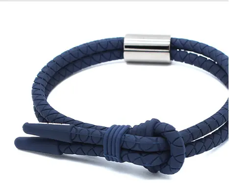 Bracelet en corde tressée pour femmes, bijou réglable en Silicone de haute qualité, cadeau de fête pour activités promotionnels