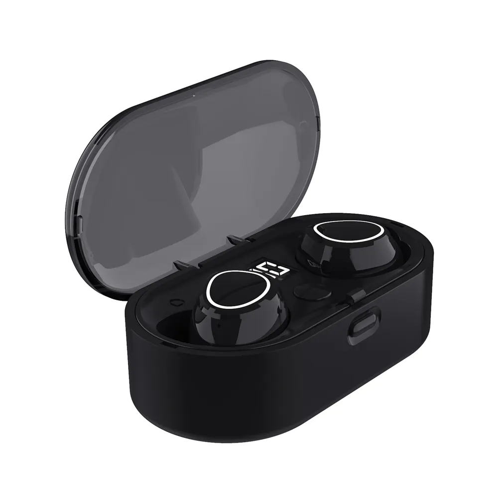 Upgraded TWS True Wireless Earbuds Stereo Bluetooth Earphones with Screen Display Touch Control LED Indicator for Sports Gaming
