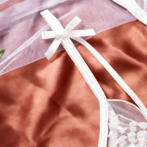 Completo intimo sexy bianco con reggiseno e slip, set di <span class=keywords><strong>lingerie</strong></span> sexy per ragazze, completo intimo sexy con slip per ragazze, disponibile negli Stati Uniti - Product Image 3