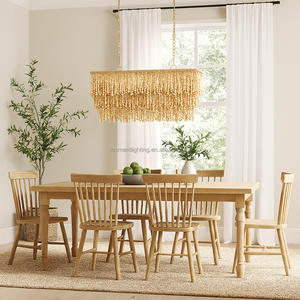 <span class=keywords><strong>Long</strong></span> <span class=keywords><strong>lustre</strong></span> en perles de <span class=keywords><strong>bois</strong></span> de Style français bohème pour Villa salon chambre cuisine Restaurant café bord de mer hôtel <span class=keywords><strong>lustre</strong></span> - Product Image 5