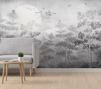 Papier peint moderne de luxe écologique ignifuge grand format avec des animaux pour les enfants, les salons et les maisons