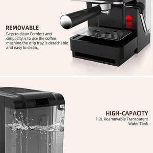 Modern 2-in-1 20Bar Touch Screen Semi-<b>Automatic</b> Espresso <b>Coffee</b> Maker Smart Multifunction Italian Stainless Steel EU Temperature - Product Image 3