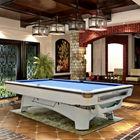 Table de billard française moderne et durable de 9 pieds avec cadre en bois massif, système de retour automatique des billes, table de billard de qualité tournoi pour 9 boules