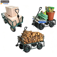 Carretilla de Jardín de Malla Metálica de 220 kg con Ruedas Neumáticas de 10 x 3.50-4 y Llantas Metálicas 	 Carrito de Jardín, Carrito Utilitario para Jardín y Vivero