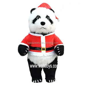 Kostum maskot Panda Berjalan Komersial 2m/2.6m/3m kostum natal maskot panda tiup untuk dijual