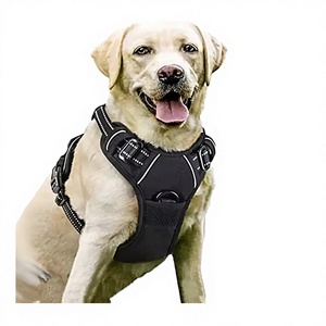 Manufacturer Luxury Pu Solid Front Clip <b>No</b> <b>Pull</b> Reflective Soft Padded Air Mesh for Dog <b>Harness</b> Set - Product Image 3