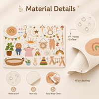 Set de table pour enfants Boho Kids Nursery, en PP et PEVA, imperméable, facile à nettoyer, pour la décoration de la table à manger des enfants