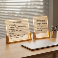 Base lumineuse LED en forme de U personnalisable avec panneau en acrylique transparent, tableau d'affichage lumineux effaçable, cadeau original unique