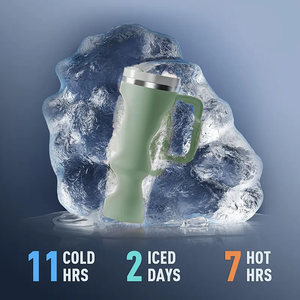 Vaso Térmico Personalizado de Acero Inoxidable de 40 Oz con Asa, Tapa con Popote y Aislamiento al Vacío, Ecológico y Desechable, Ideal para Uso Promocional y Bebidas Prácticas - Product Image 3