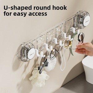 Rotating Wave <strong>Hook</strong> Strong Load-Bearing Capacity No-Drill Plastic Suction Cup Bathroom Toilet Door Back Wall Adhesive <strong>Hook</strong> <strong>Tool</strong> - Product Image 2