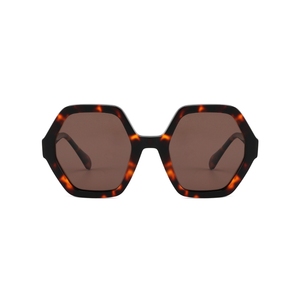 Gafas de Sol Geométricas con Montura de Caparazón de Tortuga, Lentes Verdes, Protección UV400, Estilo Moderno Unisex para Adultos - Product Image 4