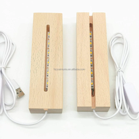 Lampes de nuit LED en acrylique laser 3D avec base en bois rechargeable USB et design mignon alimenté par batterie AAA pour la chambre à coucher