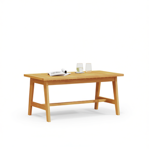 Solid Acacia Wood Outdoor Coffee <b>Table</b> <b>Brown</b> Minimalist Design Durable Furniture - Product Image 1