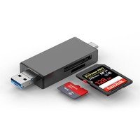 Lector de tarjetas de aleación de aluminio de alta velocidad USB3.0 tipo C externo OTG multifunción teléfonos Android ordenadores modelo privado al por mayor