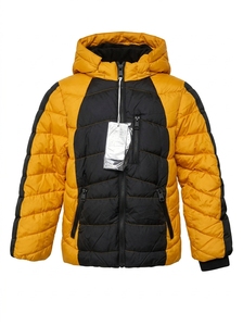 Veste matelassée à capuche pour enfants de 6 à 16 ans, couleur contrastée, épaisse et chaude, fermeture éclair, pour garçons et filles - Product Image 2