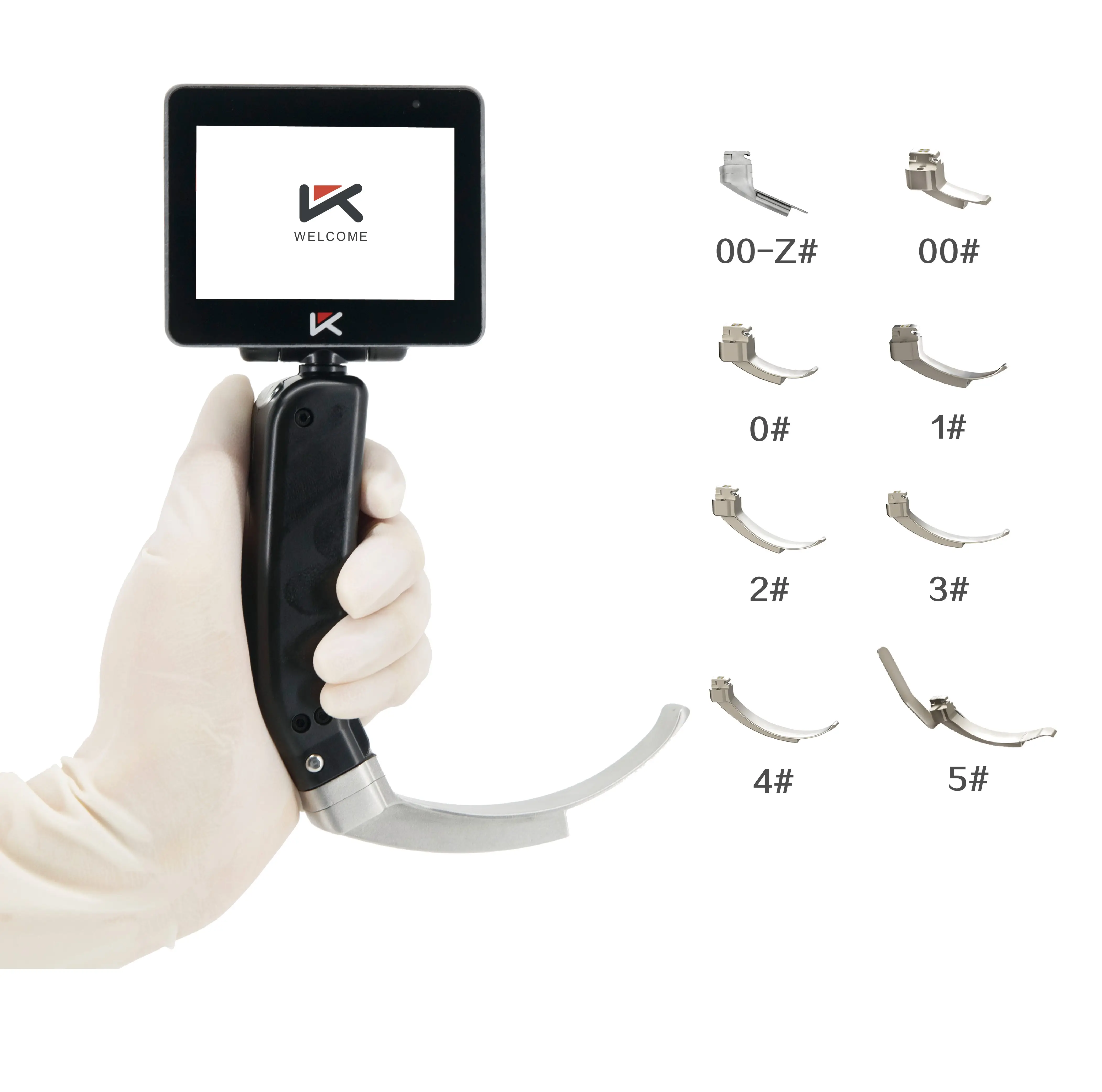Laringoscopio de vídeo portátil al por mayor, cámara de intubación, laringoscopio reutilizable, endoscopio médico