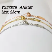 eManco Bracelet de cheville réglable à plusieurs couches en acier inoxydable, accessoires minimalistes DIY, bijoux de pied tendance pour femmes, cadeaux