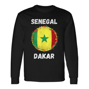 Camiseta de manga larga con bandera de Senegal Dakar, diseño retro vintage - Product Image 2